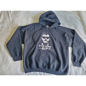 Ryan Dunn Jackass RIP Hooded Sweatshirt XL Black MTV 1977 - 2011 In Memory Of